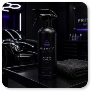 Prismatic branded automotive care bottle concept.
