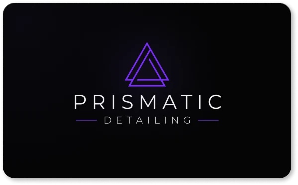 Prismatic Detailing identity in purple and white.